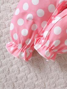 寶寶女孩2 In 1卡通刺繡連體裝,配褶皺飾邊 - 粉色 - 查看 8