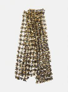 SHEIN BAE 亮片裝飾中空時尚女士圍巾派對配件 - 彩色 - 查看 3