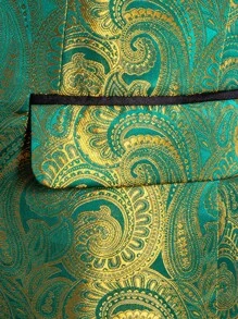 Blazer de vestir de negocios con estampado jacquard para hombre, verde