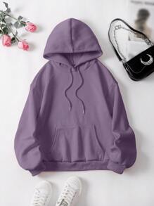 SHEIN EZwear Women's Purple Printed Sweatshirt - Lilac Purple - View 2