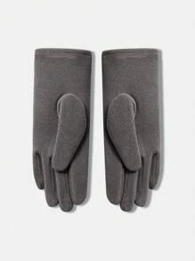 BizChic 人造珍珠細節手套 - 深灰色 - 查看 3