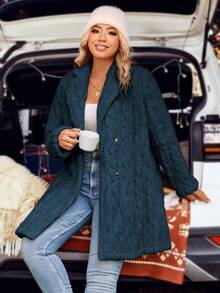 SHEIN LUNE Kích thước lớn Vòng cổ áo - Màu xanh lam - Xem 3