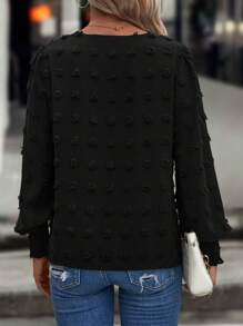 EMERY ROSE 女性燈籠袖襯衫 - 黑色 - 查看 2