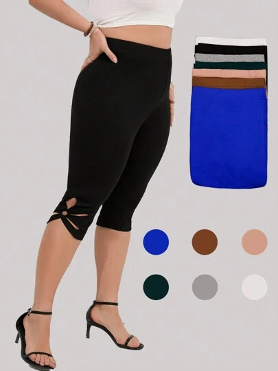 SHEIN LUNE Plus Cut Out Twist Hem Leggings