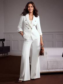 MOTF Classy TAILORED DOUBL-BREASTED BLAZER - White - View 9