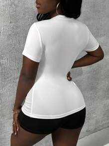 Slaydiva Conjunto De Camiseta E Shorts Impressos Lady Windbreaker - Branco - Visão 2