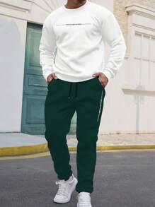 Manfinity Homme Men Slogan Graphic Sweatshirt & Sweatpants - Multicolor - View 1