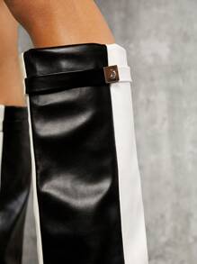 女士時尚靴子 - 黑與白 - 查看 6