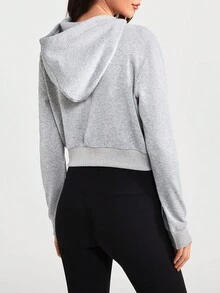 Daily&Casual In thư áo có mũ Jacket thể thao - Xám - Xem 2