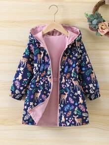 SHEIN Chaqueta Reversible Casual, Versátil Y Cálida Para Niñas - Multicolor - Ver 4