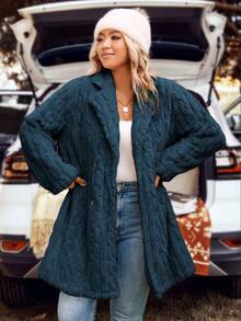 SHEIN LUNE Kích thước lớn Vòng cổ áo - Màu xanh lam - Xem 4