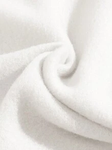 SHEIN EZwear 加大尺碼女款憂傷印花毛絨衛衣 - 白色 - 查看 7