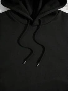 SHEIN EZwear Women's Racing Print Hoodie Sweatshirt With Back Print - Black - View 5