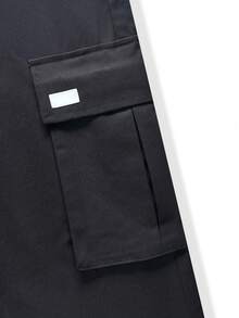 Manfinity Homme Men's Pocket Design Pants Straight Leg Cargo Color Block Going Out Boyfriend Gift - Black - View 6