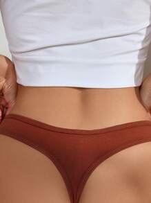 SHEIN Women Casual Comfy Knitted Fabric Plain Thongs Multicolor Pack