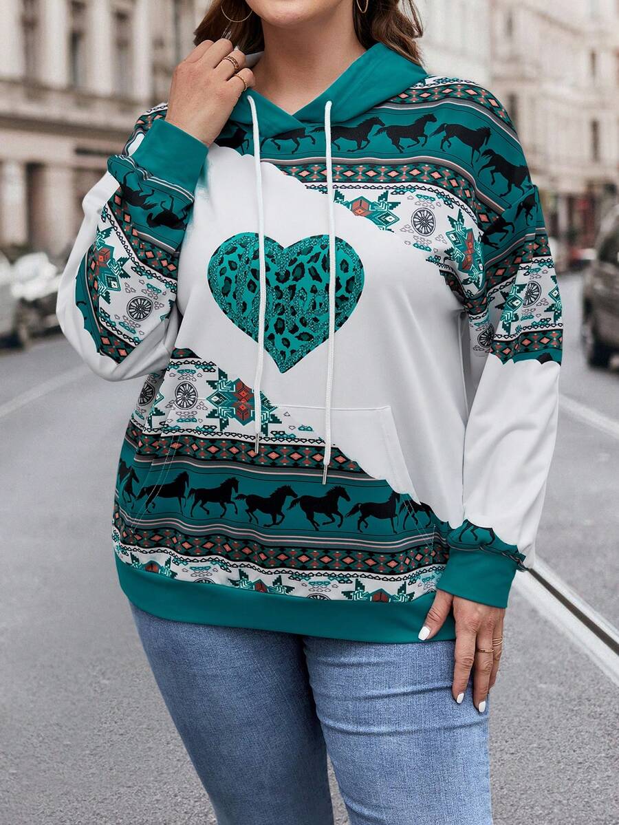 SHEIN LUNE Sudadera De Gran Tamaño - Multicolor - Ver 1