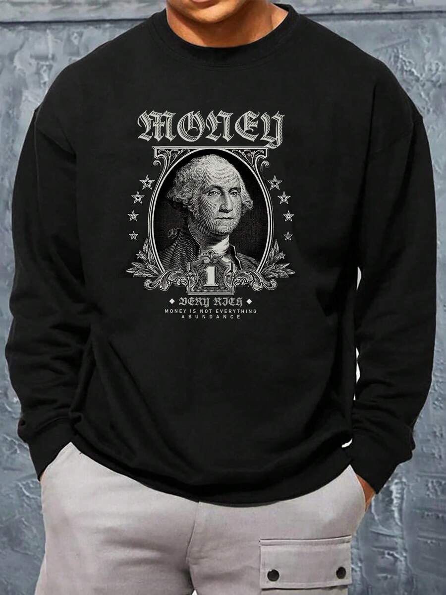 Manfinity LEGND Men's Character And Slogan Print Sweatshirt - Black - View 1