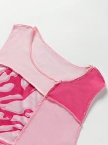 SHEIN Unity Women's 4pcs Asymmetrical Hem Tank Tops Graphic Tees Women Tops - Multicolor - View 4