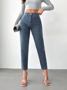 SHEIN Cottnline 女士牛仔褲 - 淺色水洗藍 - 查看 6