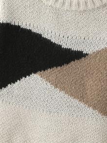 Boys' Color Block Round Neck Comfortable And Stylish Sweater - Multicolor - View 5