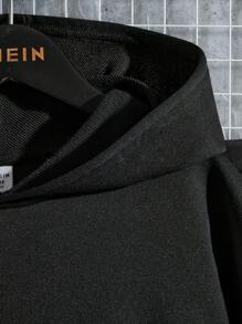 Boys' Cartoon Pattern Hooded 2pcs/set Long Sleeve Casual Outfits For Autumn And Winter - Black - View 3