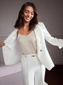 MOTF Classy TAILORED DOUBL-BREASTED BLAZER - White - View 10