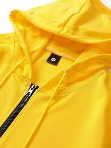 Men's Fashionable Vintage Mechanical Teddy Zipper Jacket - Yellow - View 7
