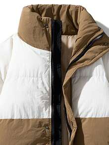 冬季厚保暖男士夾克,時尚百搭的棉衣 - 米色 - 查看 5