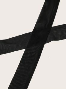 SHEIN ICON Không lưng Lưới Áo hai dây Với Pha lê Tim & Đồ trang trí vòng tròn Và Crisscross Chi tiết nút thắt - màu đen - Xem 4