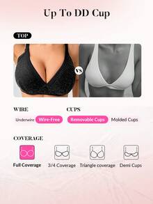 Swim DD+ Top bikini unicolor - Negro - Ver 3