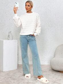 SHEIN Essnce Plysch Varm Nedhasade aclar T-shirts - Vitt - Visa 3