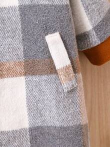 SHEIN Baby Boy Plaid Hooded Coat Without Sweater - Coffee Brown - View 6