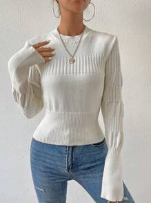 SHEIN LUNE Suéter De Mujer De Un Solo Color - Albaricoque - Ver 4