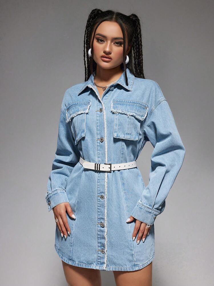 Momo A Bu Flap Pocket Dress Without Waistband