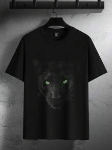 Manfinity Men Plus Animal Print Tee - Black - View 4
