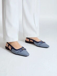 MOTF PREMIUM GIÀY ĐI NGHỈ DẠO CÓ LẦN SLINGBACK, CHO MÙA HÈ GIÁNG SINH THU NĂM MỚI, GIÀY MÙA XUÂN - Màu xanh lam - Xem 2