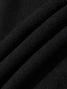 ROMWE MEN Anime 男士字母及人物印花連帽衫 - 黑色 - 查看 6