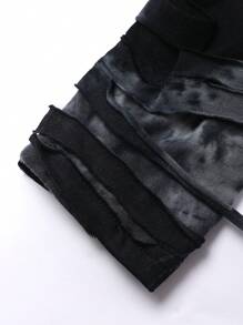 EgrlEra Tie-Dye Distressed Hoodie Y2K Outfit  - Black - View 4