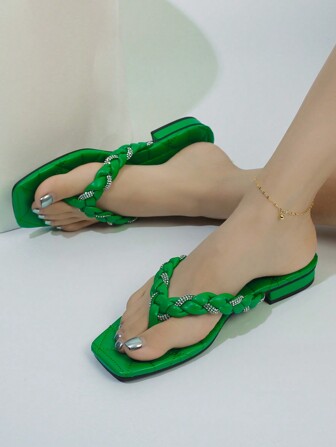 Kvinnors Elegant Öppen Tå Sandaler , Heel Skridssäker Andas Vår/sommar Utomhus Strand Skor