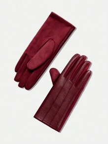 BizChic Găng tay ấm chống gió Giáng sinh màu đỏ đậm, thích hợp cho mùa thu/đông - Màu Đỏ Sâu - Xem 2