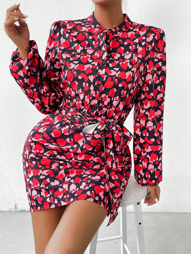 Women's Heart Patterned Dress Fall Cloth For Women