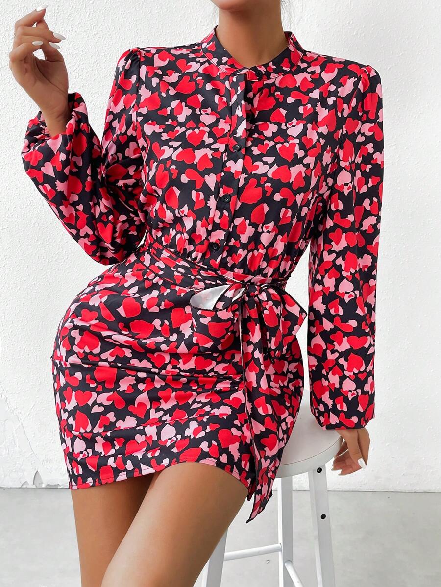 Chiquease Women's Heart Patterned Dress Fall Cloth For Women