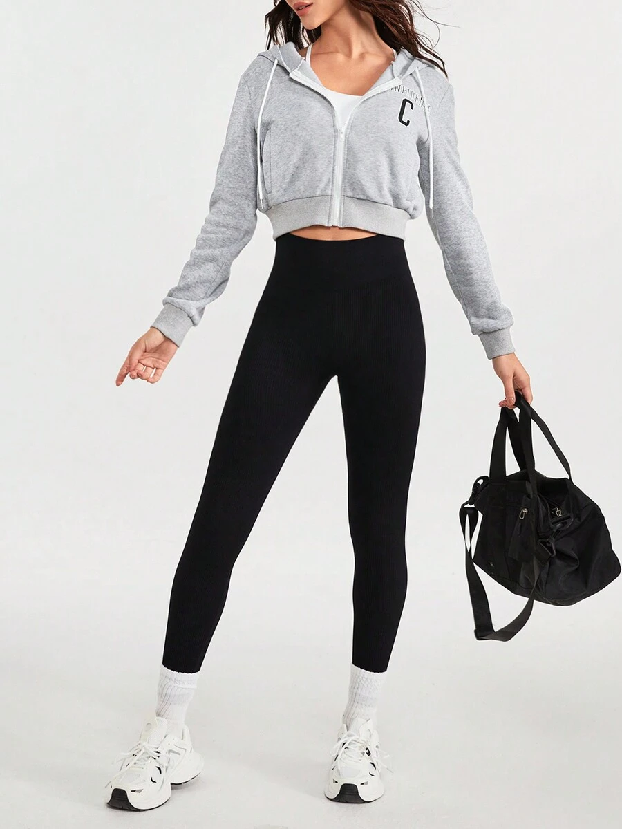 Daily&Casual In thư áo có mũ Jacket thể thao - Xám - Xem 1