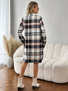 SHEIN LUNE Kẻ sọc Tay áo dài Đầm - Nhiều màu - Xem 2