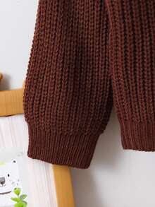 幼兒男童條紋拼色斜肩毛衣 - 彩色 - 查看 3