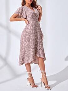 Breezaya 女款花卉裹身繫帶連身裙 - 彩色 - 查看 5