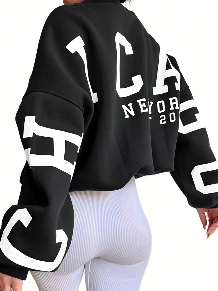 INAWLY Women's Letter Printed Drop Shoulder Sweatshirt,Long Sleeve Tops Graduation,Back To School Outfits,Graduation,Teacher Outfits For Women,Back To School Pullover Fall Outfit