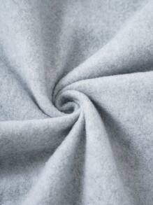 SHEIN Essnce 女款字母印花落肩套頭衫 - 深灰色 - 查看 9