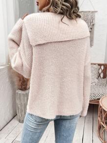 Chiquease Áo len thả vai cổ bất đối xứng cho nữ - Hồng - Xem 2