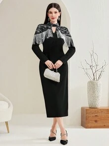 Modelyn 女式流蘇立領連身裙 - 彩色 - 查看 6